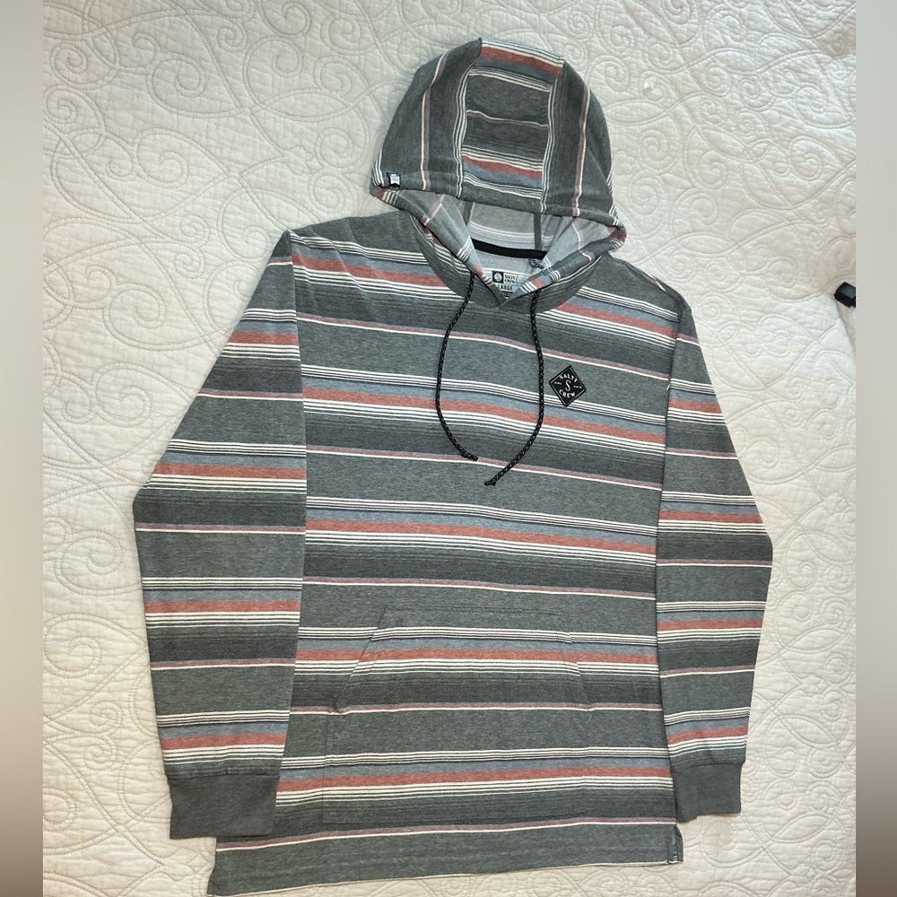 Salty Crew Crewser Long Sleeve Striped Hoodie Shirt Mens size Large - Picture 2 of 11